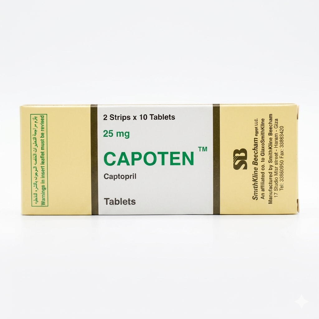 Capoten 25 mg Tablets for Blood Pressure & Heart Support – 20 Tabs