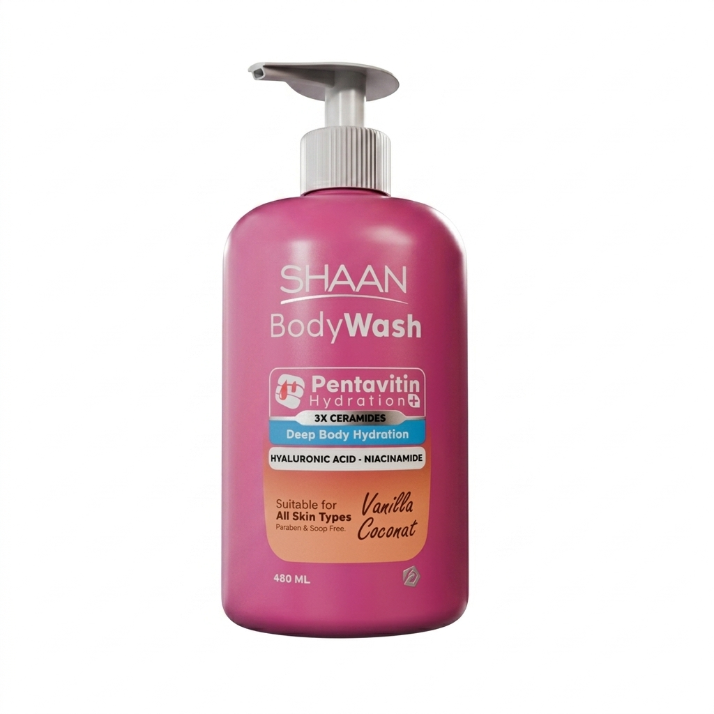 Shaan Vanilla & Coconut Moisturizing Body Wash 480 ml for Cleansing and Hydration