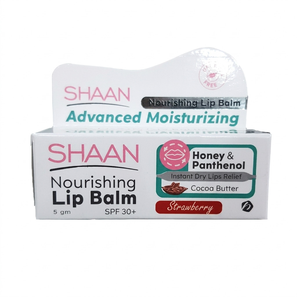 Shaan Strawberry Lip Balm 5 gm for Soft and Hydrated Lips