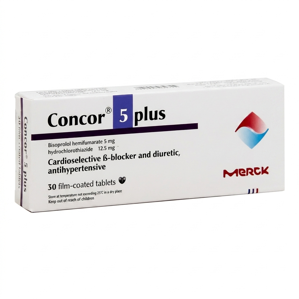 Concor Plus 5/12.5 mg 30 Tablets for Hypertension