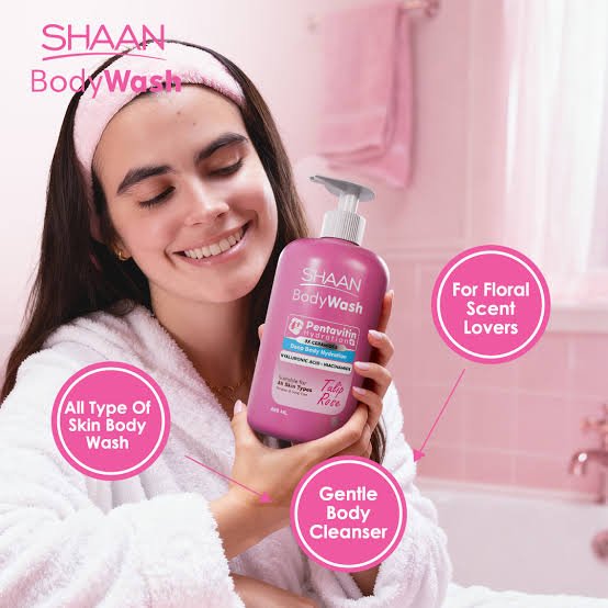 Shaan Tulip Flower Moisturizing Body Wash 480 ml for Cleansing and Hydration - Image 3