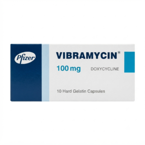 Vibramycin 100 mg 10 Capsules Antibiotic for Bacterial Infections