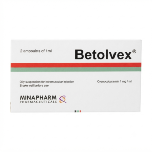 Betolvex 1 mg/ml 2 Ampoules for Vitamin B12 Deficiency Treatment and Nerve Health Support