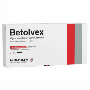 Betolvex 1 mg/ml 2 Pre-filled Syringes for Intramuscular Injection for Vitamin B12 Deficiency Treatment and Nerve Health Support